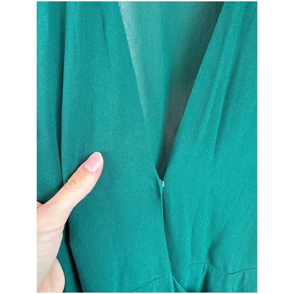 Reformation Milan Carnation Emerald Green Maxi Wrap Dress - Picture 9 of 10